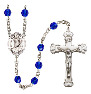 Silver-Plated 6mm Pope Pius V  Engraved Catholic Rosaries