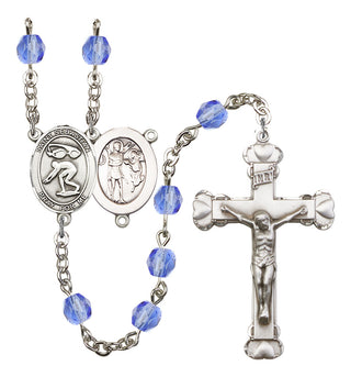 Saint Sebastian and Swimming Rosary with Sapphire Beads