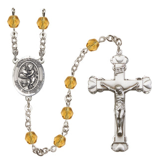 Silver-Plated 6mm San Antonio  Engraved Catholic Rosaries