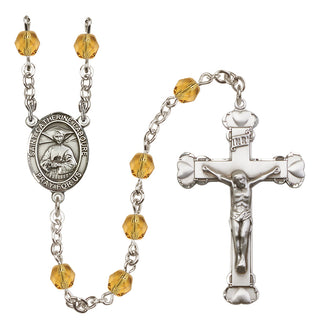 Silver-Plated 6mm Saint Catherine Laboure  Engraved Catholic Rosaries
