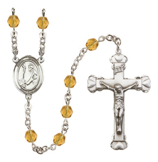 Silver-Plated 6mm Saint Dominic de Guzman  Engraved Catholic Rosaries