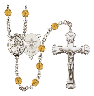Silver-Plated 6mm Saint Joan of Arc / Army Rosary