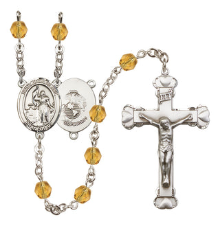 Silver-Plated 6mm Saint Joan of Arc / Marines Rosary