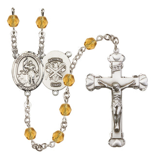Silver-Plated 6mm Saint Joan of Arc / Nat'l Guard Rosary