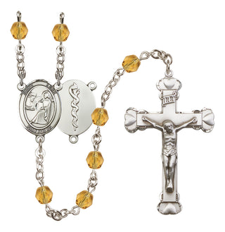 Silver-Plated 6mm Saint Luke the Apostle / Doctor Rosary
