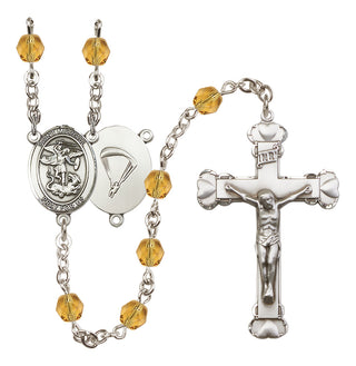 Silver-Plated 6mm Saint Michael / Paratrooper Rosary