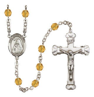 Silver-Plated 6mm Saint Teresa of Avila  Engraved Catholic Rosaries