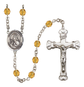 Silver-Plated 6mm Santa Teresita  Engraved Catholic Rosaries