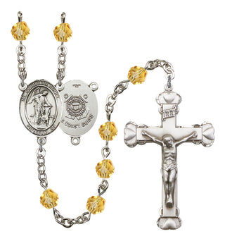 Guardian Angel and Coast Guard Rosary with Topaz Beads