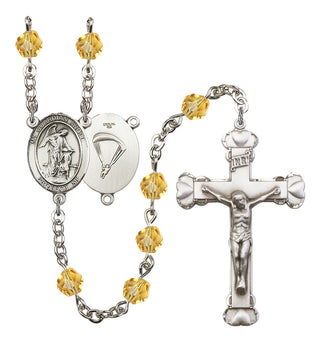Guardian Angel and Paratrooper Rosary with Topaz Beads