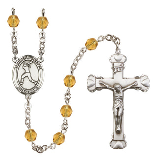 Silver-Plated 6mm Saint Christopher/Softball  Engraved Catholic Rosaries