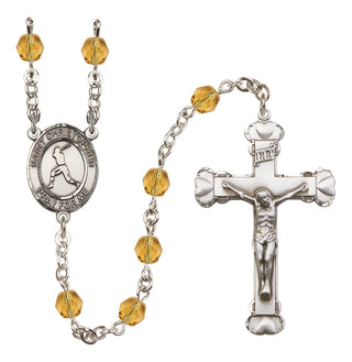Silver-Plated 6mm Saint Christopher/Baseball Rosary