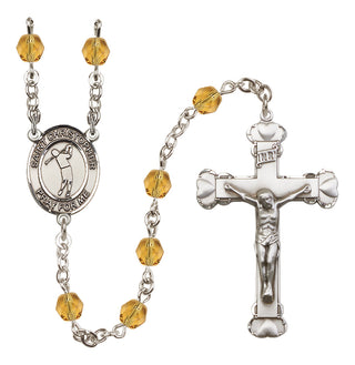 Silver-Plated 6mm Saint Christopher/Golf Rosary