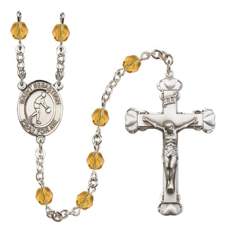 Silver-Plated 6mm Saint Sebastian/Basketball Rosary