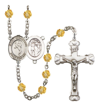 Saint Sebastian and Martial Arts Rosary with Topaz Beads
