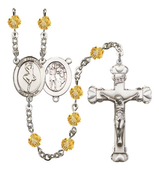 Saint Sebastian and Dance Rosary with Topaz Beads