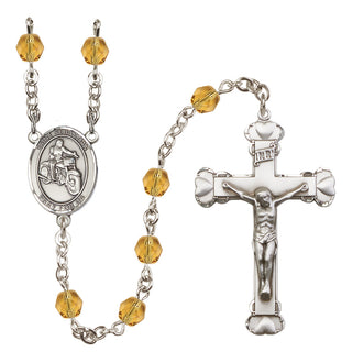 Silver-Plated 6mm Saint Sebastian / Motorcycle Rosary