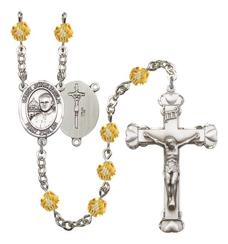 Saint John Paul II Rosary with Topaz Beads