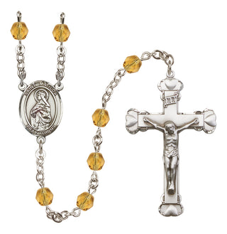 Silver-Plated 6mm Saint Matilda  Engraved Catholic Rosaries
