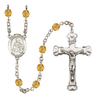 Silver-Plated 6mm Saint Angela Merici  Engraved Catholic Rosaries