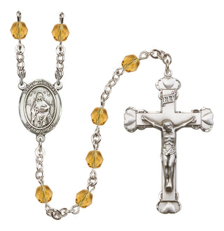 Silver-Plated 6mm Saint Deborah  Engraved Catholic Rosaries