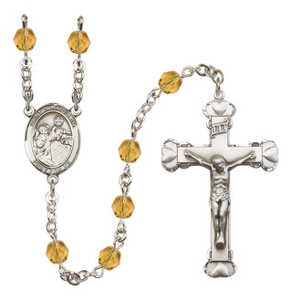 Silver Plated 6mm Fire Polished Saint Nimatullah Rosary in Topaz