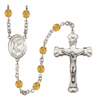 Silver-Plated 6mm Saint Dunstan  Engraved Catholic Rosaries