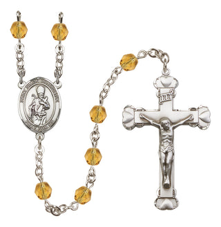 Silver-Plated 6mm Saint Simon the Apostle  Engraved Catholic Rosaries