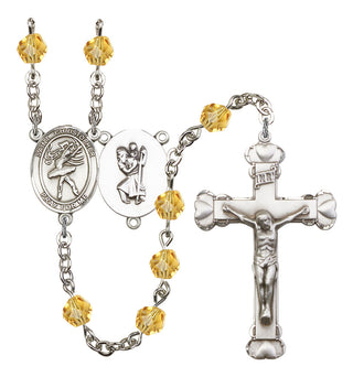 Saint Christopher and Dance Rosary with Topaz Beads