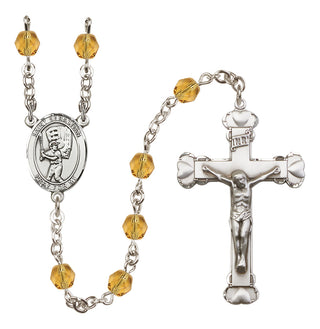 Silver-Plated 6mm Saint Sebastian / Baseball Rosary