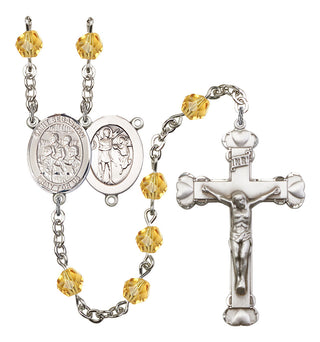 Saint Sebastian and Choir Rosary with Topaz Beads