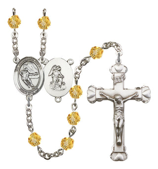 Guardian Angel and Hockey Rosary with Topaz Beads
