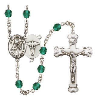 Silver-Plated 6mm Saint Agatha / Nurse Rosary