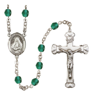 Silver-Plated 6mm Saint Frances Cabrini  Engraved Catholic Rosaries
