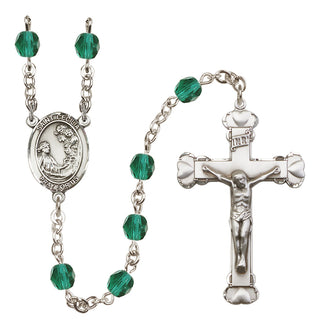 Silver-Plated 6mm Saint Cecilia  Engraved Catholic Rosaries