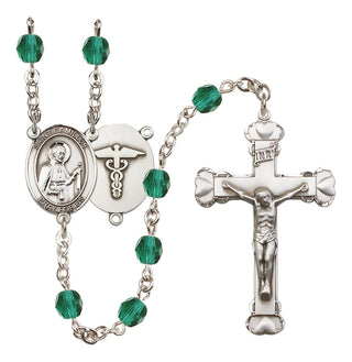 Silver-Plated 6mm Saint Camillus of Lellis / Nurse Rosary