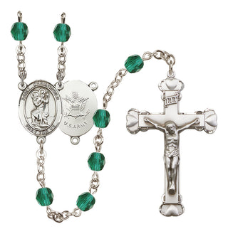 Silver-Plated 6mm Saint Christopher / Army Rosary