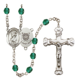 Silver-Plated 6mm Saint Christopher / Coast Guard Rosary