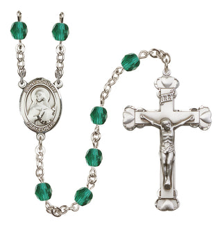 Silver-Plated 6mm Saint Dorothy  Engraved Catholic Rosaries