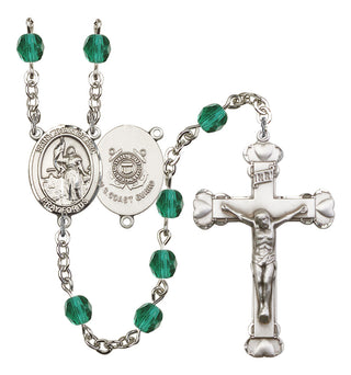 Saint Joan of Arc and Coast Guard Rosary with Zircon Beads