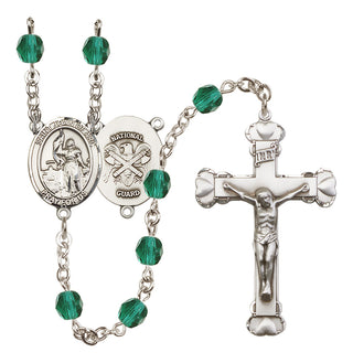 Silver-Plated 6mm Saint Joan of Arc / Nat'l Guard Rosary