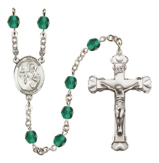 Silver-Plated 6mm Saint Matthew the Apostle  Engraved Catholic Rosaries