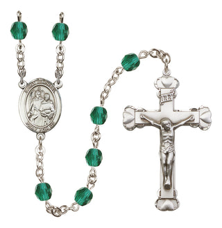 Silver-Plated 6mm Saint Raphael the Archangel  Engraved Catholic Rosaries