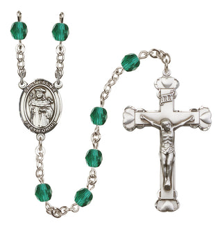 Silver-Plated 6mm Saint Casimir of Poland  Engraved Catholic Rosaries