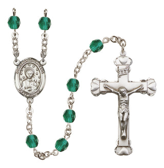Silver Plated 6mm Fire Polished Our Lady of la Vang Rosary in Zircon