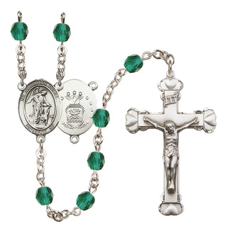 Silver-Plated 6mm Guardian Angel / Air Force Rosary