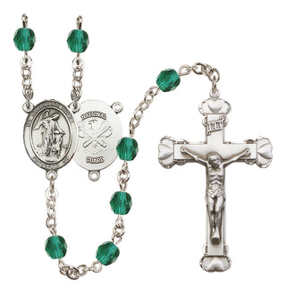 Silver-Plated 6mm Guardian Angel / Nat'l Guard Rosary