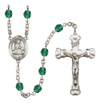 Silver Plated 6mm Fire Polished Saint Walburga Rosary in Zircon