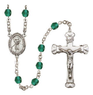 Silver-Plated 6mm Saint Marcellin Champagnat  Engraved Catholic Rosaries