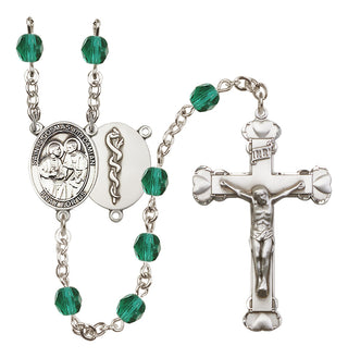 Silver-Plated 6mm Saints Cosmas & Damian / Doctors Rosary